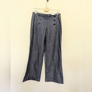 Express Design Studio Denim Sailor Trouser Pant Size‎ 8 Preppy